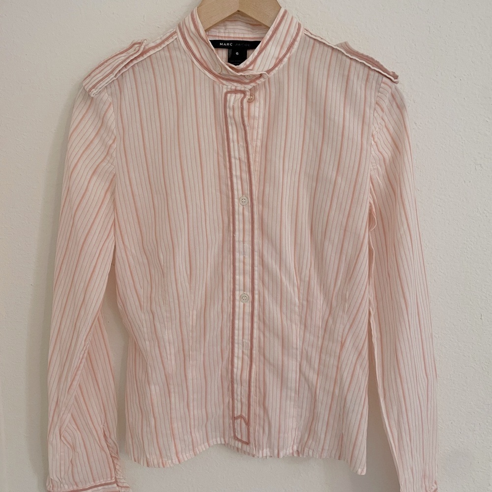 Marc Jacobs Pink Striped Button-Up Shirt, 6